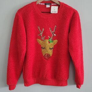 Rudolf The Rednose Reindeer Sweatshirt Womens Size Small Holiday Christmas New